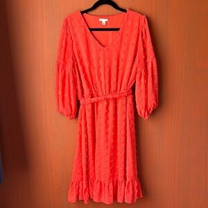C EST 1946 Elegant Coral Dress L